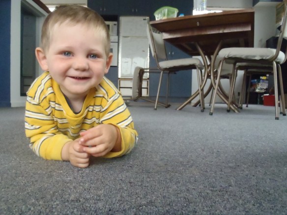 Here's Milo's self portrait, using the camera timer up in the living room of the bach.  The camera provided a long stint of amusement on the drizzly Sunday morning.  