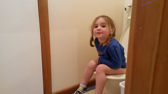 "Mommy, can you wipe me?" "Mommy, can you WIPE ME!?" The summons repeats itself with such volume and regularity that she can't hear me yell "I'm coming" from the next room over. Never mind. The poop is in the potty with reassuring regularity these days, and wiping a toilet bum beats changing a diaper any day.