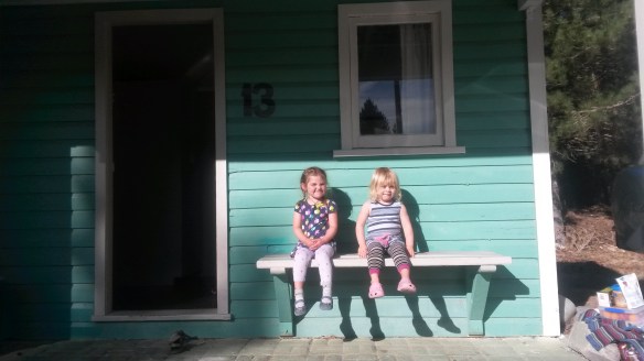 Friends.  That's a main ingredient of a good weekend, and Naomi's best buddy Stella came with her parents and baby sister.  Wanaka is about a 5 hour drive from Christchurch, so we opted to take the trip down in two stages, with the first night spent at Twizel.  I'm wasn't really sure why the town of Twizel exists, plunked as it is in the barren tussock lands of the MacKenzie Country, until I happened to check its spelling on Google and Wikipedia mentioned that it was founded in 1968 to house workers who were building the big hydroelectric schemes that take advantage of all those former-glacier lakes.  Now it houses sport fishermen keen to catch big salmon and trout in the hydro canals.  